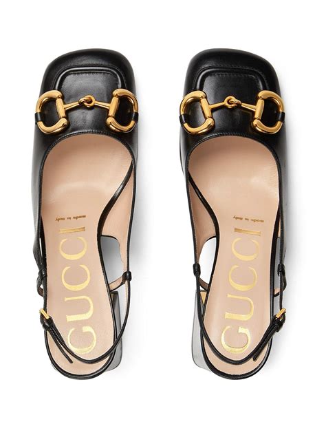 gucci leather horsebit pump|gucci horsebit slingback pumps.